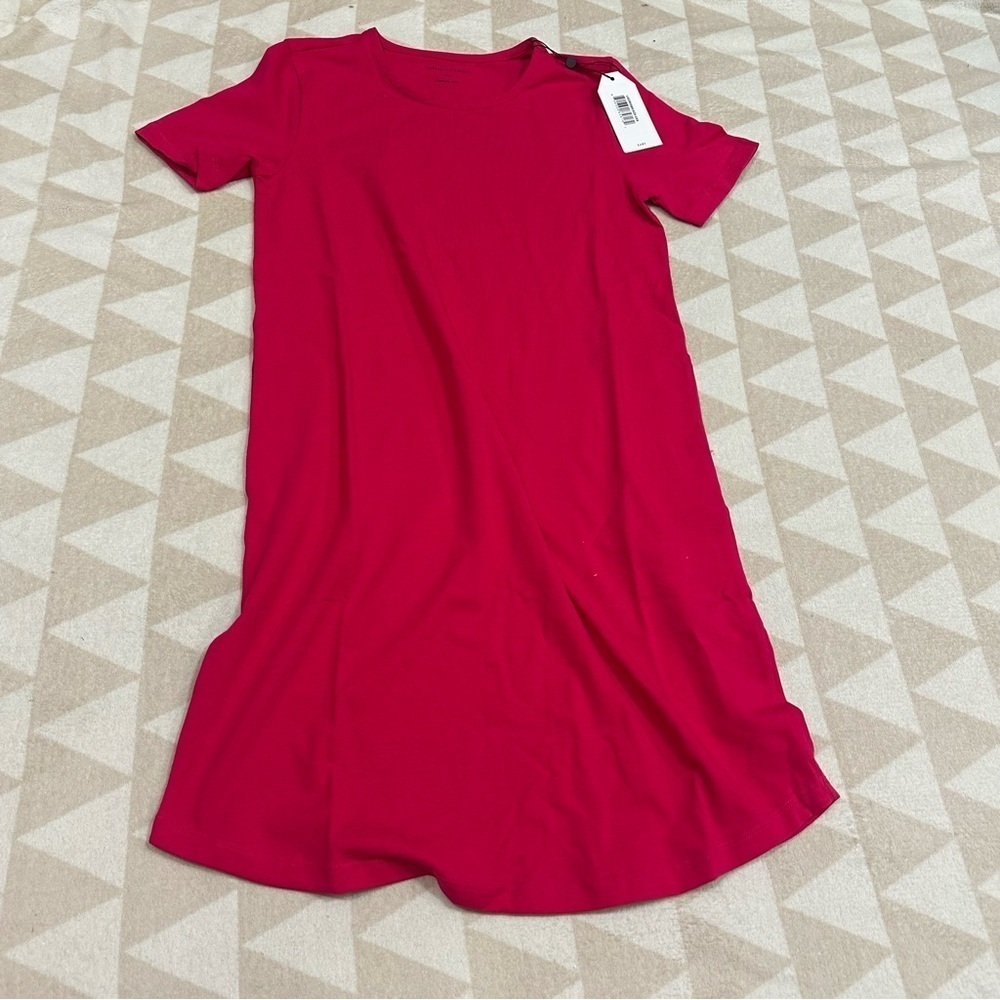 Universal standard pink short sleeve shirt dress